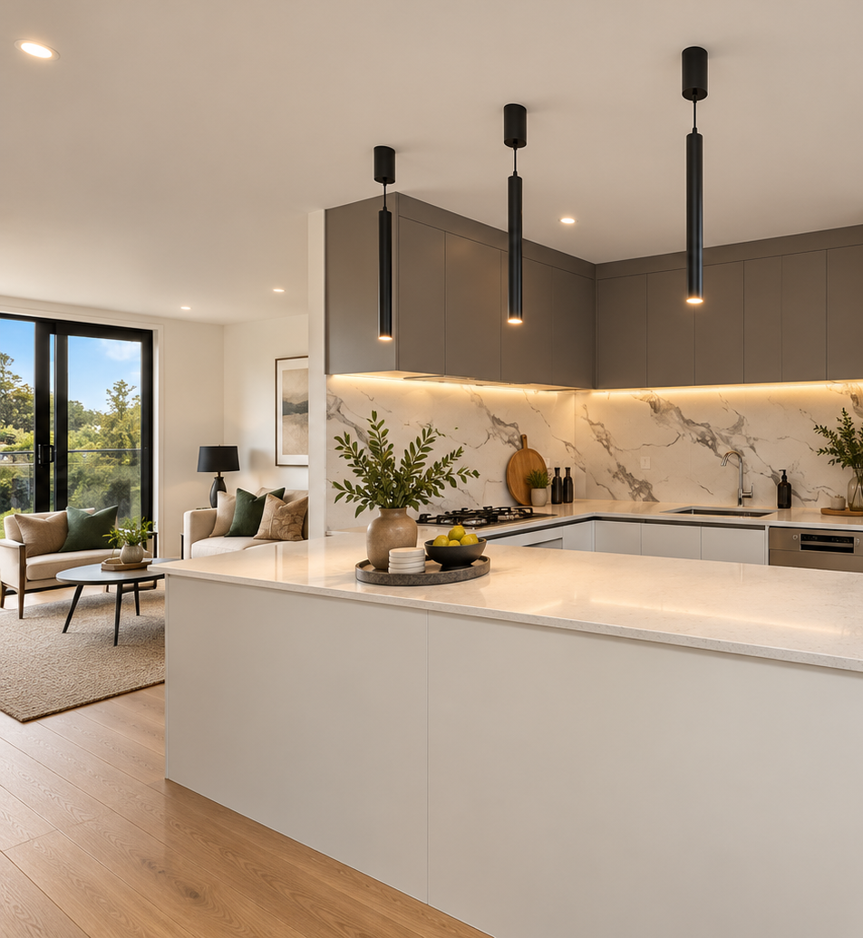 Kitchen joinery and benchtop, Avondale standalone home