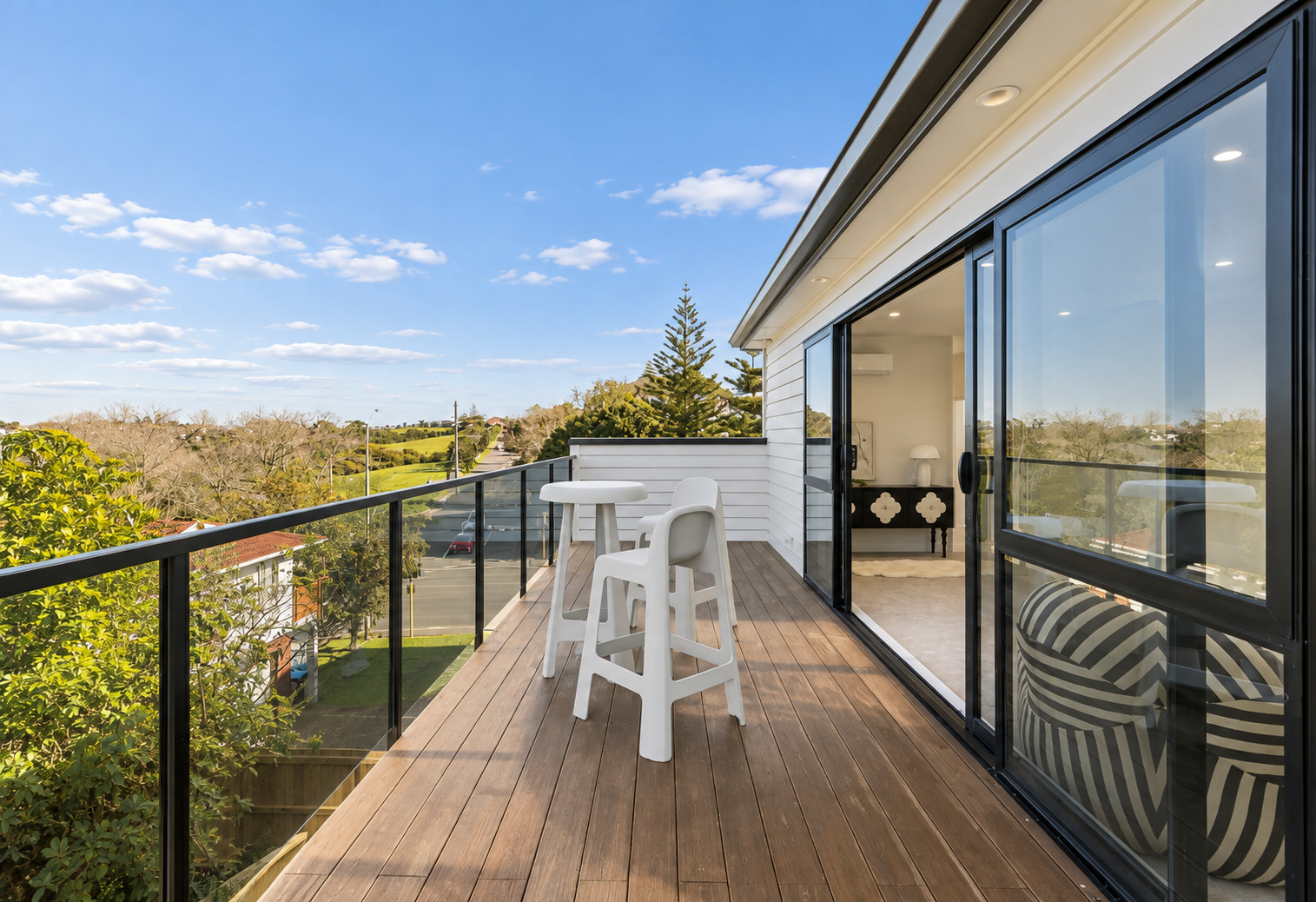 Deck with harbour outlook